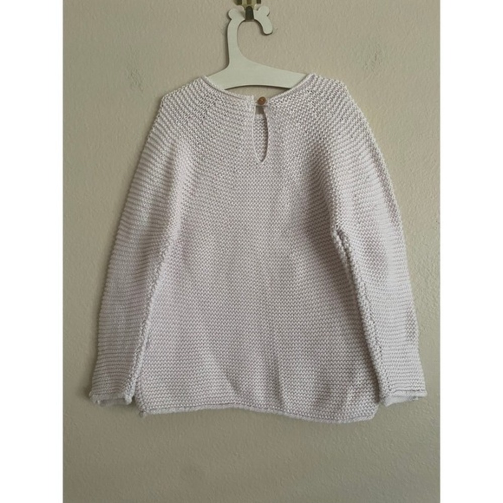 Zara Baby Girl Chunky Roll Neck Sweater 12-18M Pink Cotton Fisherman Cottage - Picture 5 of 6